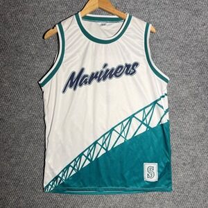Seattle Mariners JP Crawford #3 Basketball Style Jersey Tank Top White Size XL